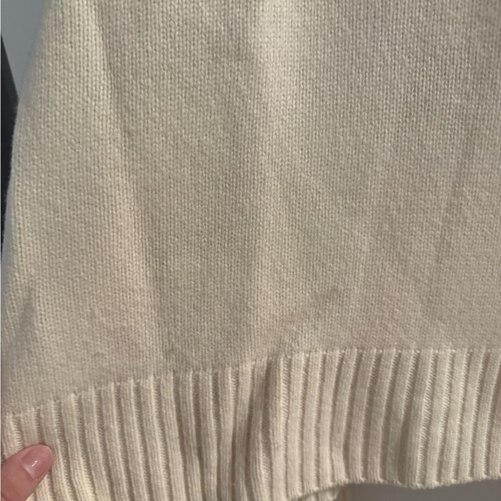 Sandro Cream V-Neck Sweater with Sailor Collar - Picture 5 of 7